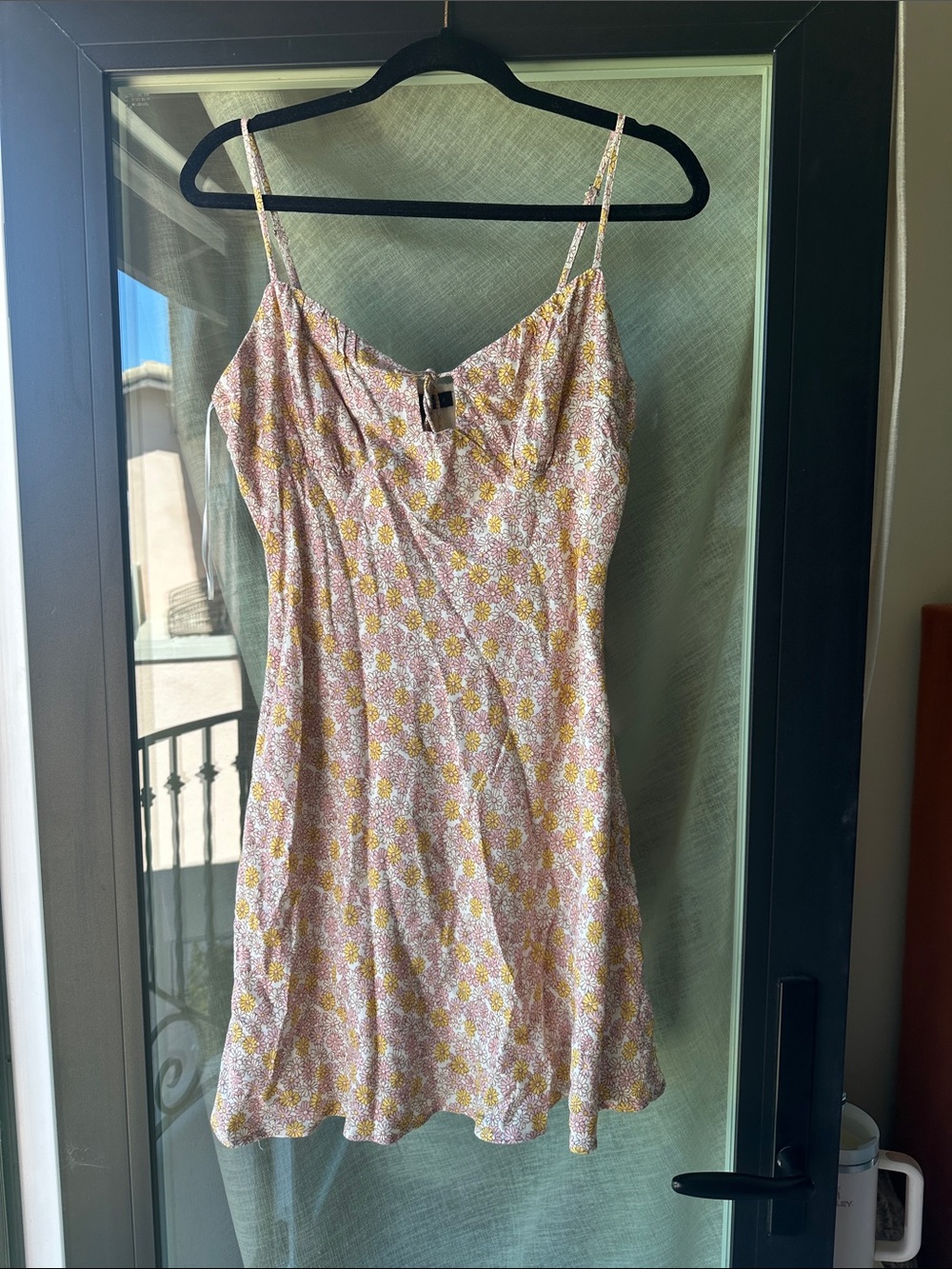 Cotton Candy Pink and Yellow Floral Camisole Dress